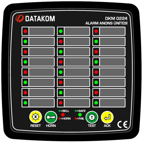 DATAKOM DKM-0224 AC Сигнализатор аварийных ситуаций, 24 канала, источник питания переменного тока