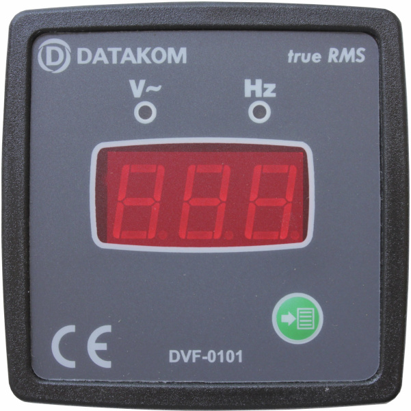 DATAKOM DVF-0101 Вольтметр-частотомер, 1 фаза, 72x72 мм