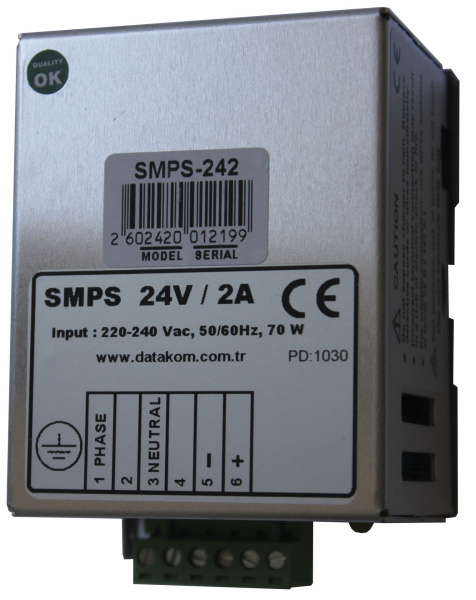 DATAKOM SMPS-242 Зарядное устройство аккумулятора на DIN-рейке (24V/2A)