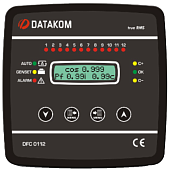 DATAKOM DFC-0112 Контроллер компенсации реактивной мощности., 144x144 мм, 12 шагов + SVC