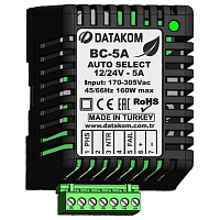 DATAKOM BC-5A (Auto12V/24V, 5A, DIN rail) Зарядное устройство аккумулятора