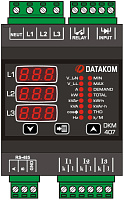 DATAKOM DKM-407 Анализатор электрической сети, DIN рейка, THD, RS-485, 1 дискр. вход, 1 дискр. выход