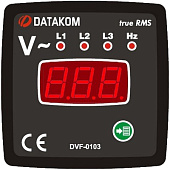 DATAKOM DVF-0103 Вольтметр-частотомер, 3 фазы, 72x72 мм