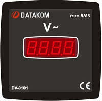 DATAKOM DV-0101 Вольтметр, 1 фаза, 72x72 мм