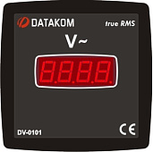 DATAKOM DV-0101 Вольтметр, 1 фаза, 72x72 мм