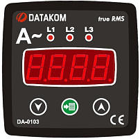 DATAKOM DA-0103 Амперметр, 3 фазы, 72x72 мм